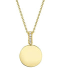 SC Jewellery - Necklace 14K Yellow Gold 0.02ctw Diamond Bail Disc Necklace