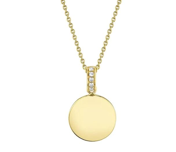 SC Jewellery - Necklace 14K Yellow Gold 0.02ctw Diamond Bail Disc Necklace