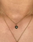 SC Jewellery - Necklace 14K Yellow Gold 0.04ctw Diamond Baguette Disc Necklace