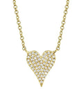 SC Jewellery - Necklace 14K Yellow Gold 0.11ctw Diamond Pave Heart Necklace