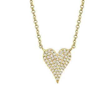 SC Jewellery - Necklace 14K Yellow Gold 0.11ctw Diamond Pave Heart Necklace