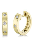 SC Jewellery - Earrings - Hoop 14K Yellow Gold 0.11ctw Gypsy Diamond Huggies
