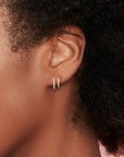 SC Jewellery - Earrings - Hoop 14K Yellow Gold 0.12ctw Diamond Double Huggies