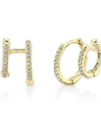SC Jewellery - Earrings - Hoop 14K Yellow Gold 0.12ctw Diamond Double Huggies