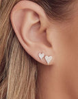 SC Jewellery - Earrings - Stud 14K Yellow Gold 0.14ctw Diamond Pave Heart Studs