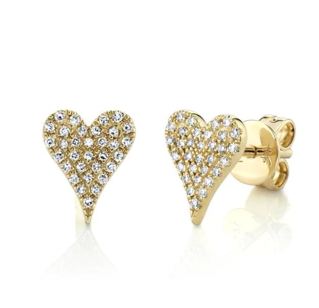 SC Jewellery - Earrings - Stud 14K Yellow Gold 0.14ctw Diamond Pave Heart Studs
