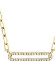 SC Jewellery - Necklace 14K Yellow Gold 0.26ctw Diamond Center Link Paperclip Necklace