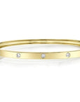 SC Jewellery - Bracelet 14K Yellow Gold 0.38ctw 5 Diamond Hinged Bangle