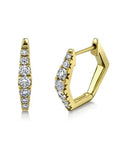 SC Jewellery - Earrings - Hoop 14K Yellow Gold 0.49ctw Diamond Hexagonal Huggies