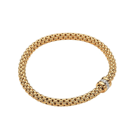FOPE Yellow Gold and Diamond Flex-It Bracelet