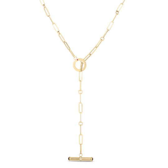 Roberto Coin Lariat Paperclip Necklace