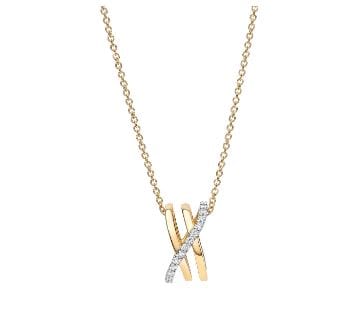 Birks Jewellery - Necklace Birks 18K Two Tone Rosée du Matin Diamond Crossover Necklace