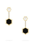 Birks Jewellery - Earrings - Drop Birks 18K Yellow Bee Chic Onyx Mother of Pearl Drop Earrings