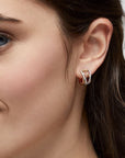 Birks Jewellery - Earrings - Hoop Birks 18K Yellow Gold Crossover 0.35ctw Diamond Huggie Hoop Earrings