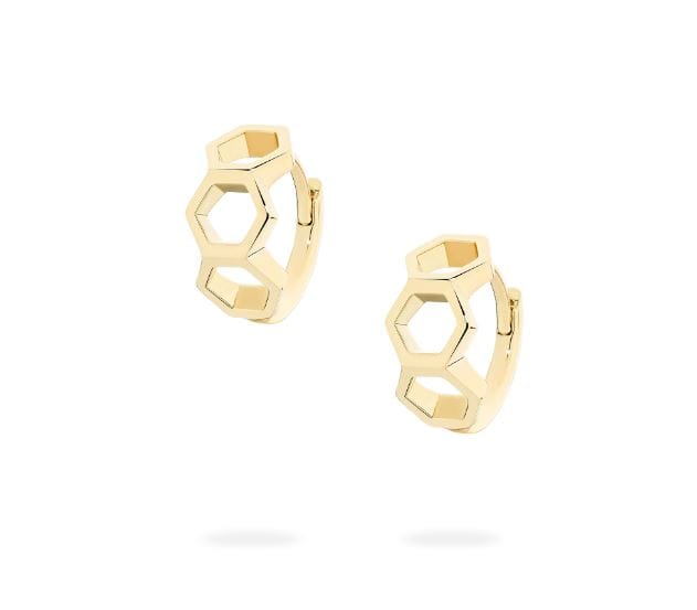 Birks Jewellery - Earrings - Hoop Birks 18K Yellow Gold Iconic Bee Chic Huggie Hoops