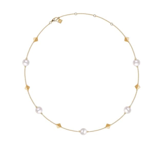 Birks Jewellery - Necklace Birks 18K Yellow Gold Rock and Pearl Station Necklace