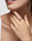 Birks Jewellery - Rings Birks 18K Yellow Gold Rossee Du Matin Crossover 0.41ctw Diamond Band Size 7