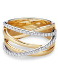 Birks Jewellery - Rings Birks 18K Yellow Gold Rossee Du Matin Crossover 0.41ctw Diamond Band Size 7