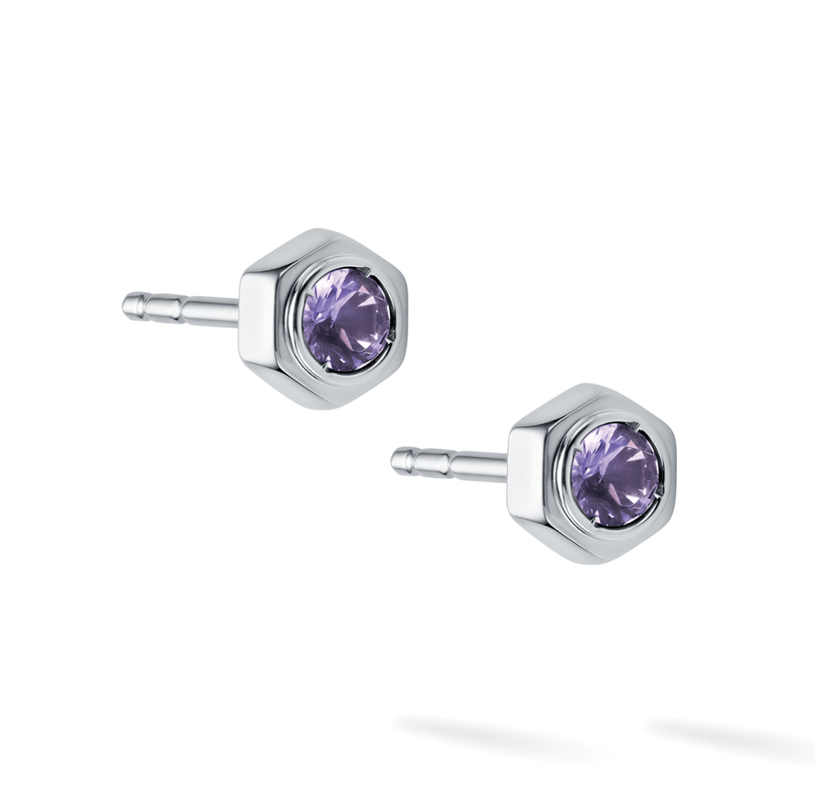 Birks Unclassified Birks Bee Chic Amethyst Silver Stud Earrings