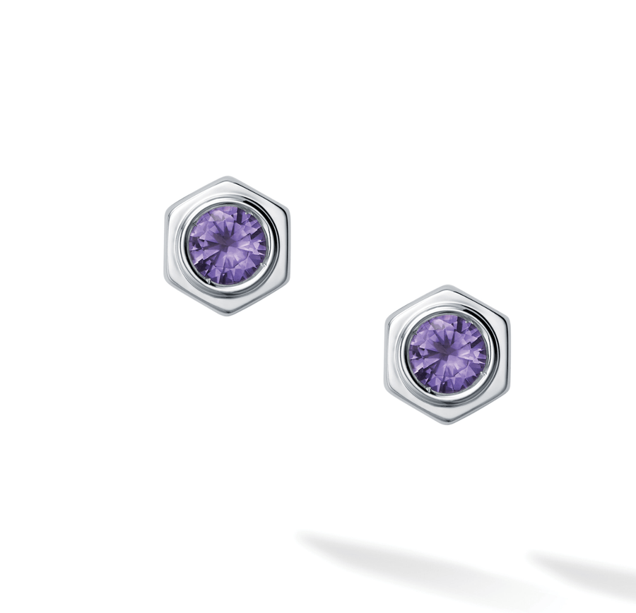 Birks Unclassified Birks Bee Chic Amethyst Silver Stud Earrings