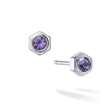 Birks Unclassified Birks Bee Chic Amethyst Silver Stud Earrings