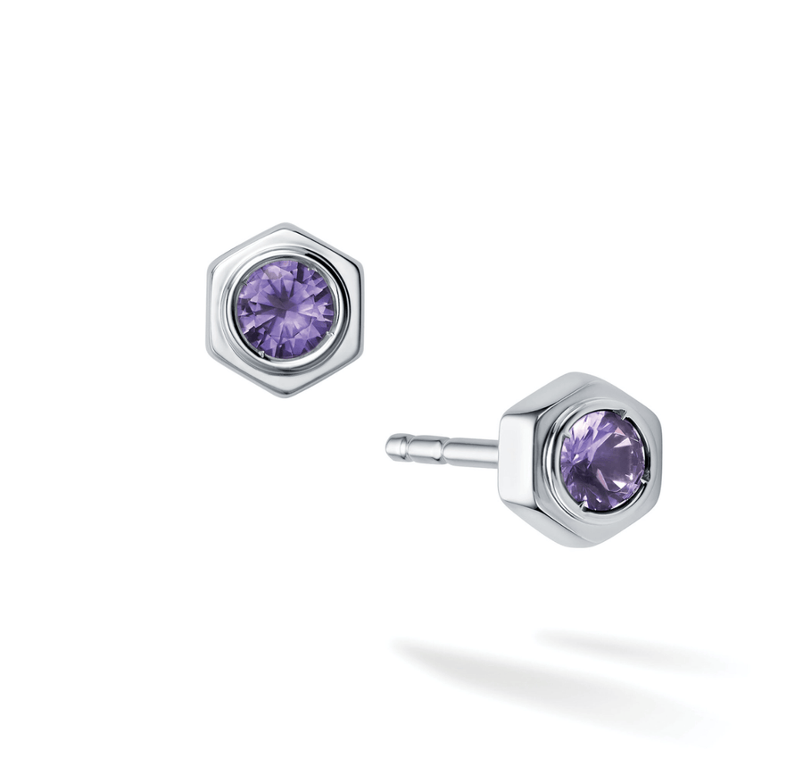 Birks Unclassified Birks Bee Chic Amethyst Silver Stud Earrings