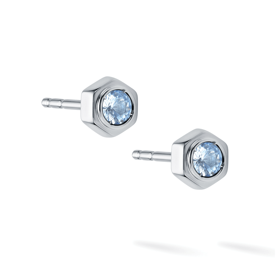 Birks Unclassified Birks Bee Chic Aquamarine Silver Stud Earrings