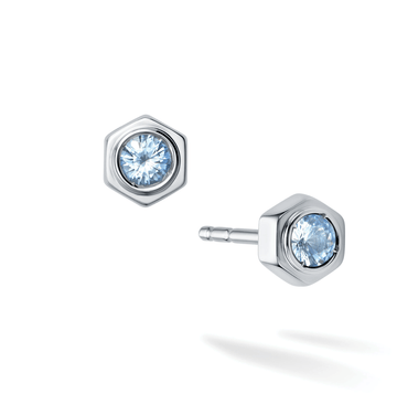 Birks Unclassified Birks Bee Chic Aquamarine Silver Stud Earrings