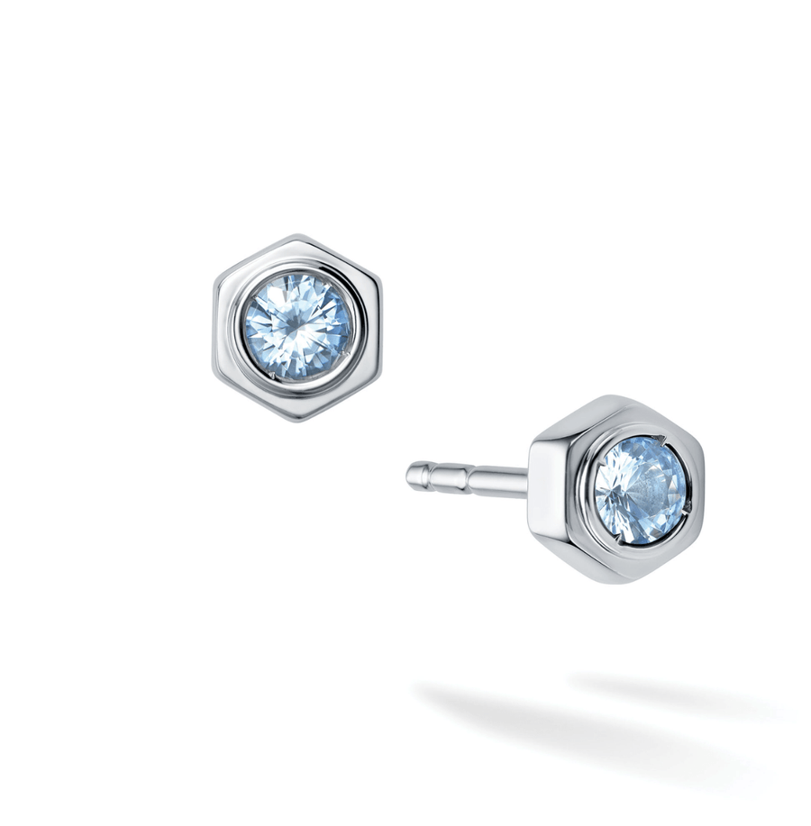 Birks Unclassified Birks Bee Chic Aquamarine Silver Stud Earrings