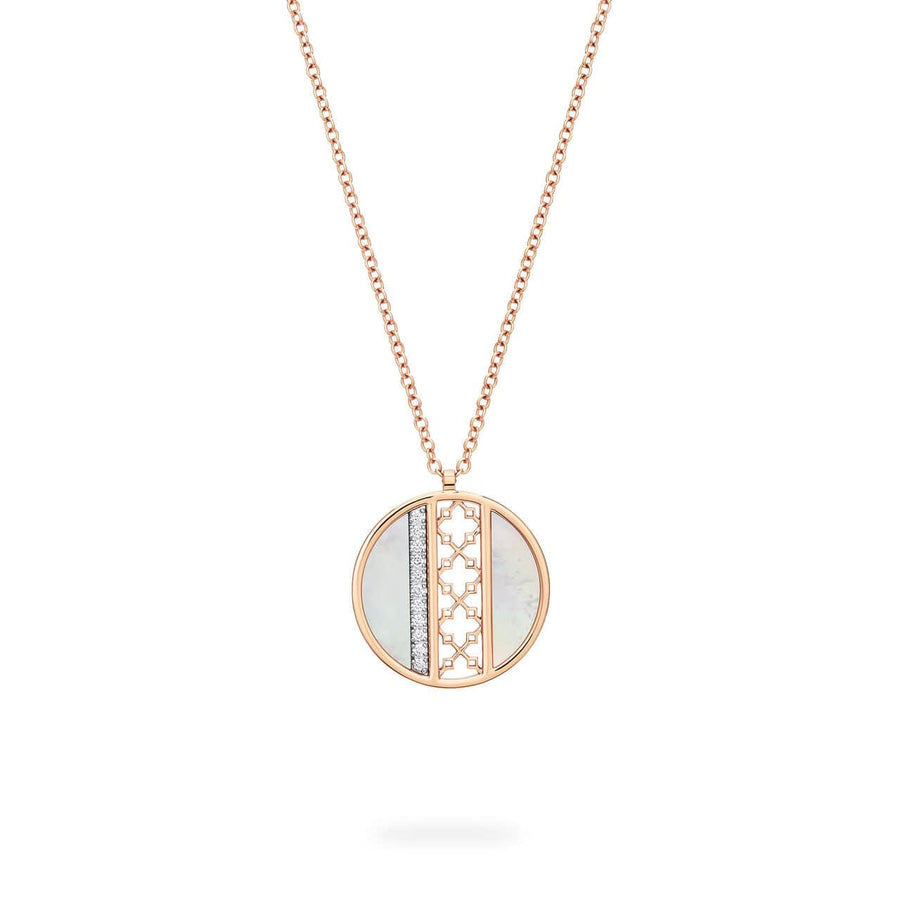 Birks Jewellery - Necklace Birks Dare to Dream Mother-of-Pearl and Diamond Circle Large Pendant 18k Rose Gold