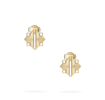 Birks Unclassified Birks Muse Guilloche Yellow Gold Earrings, Small