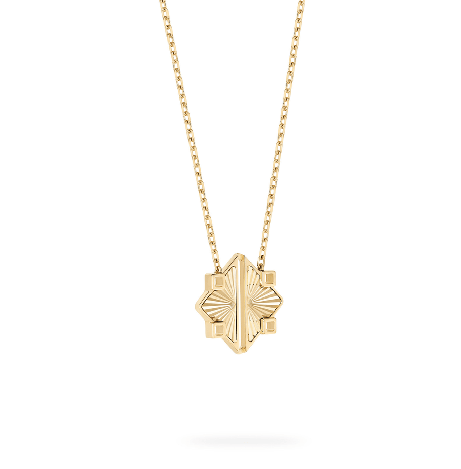 Birks Jewellery - Necklace Birks Muse Guilloche Yellow Gold Pendant Necklace