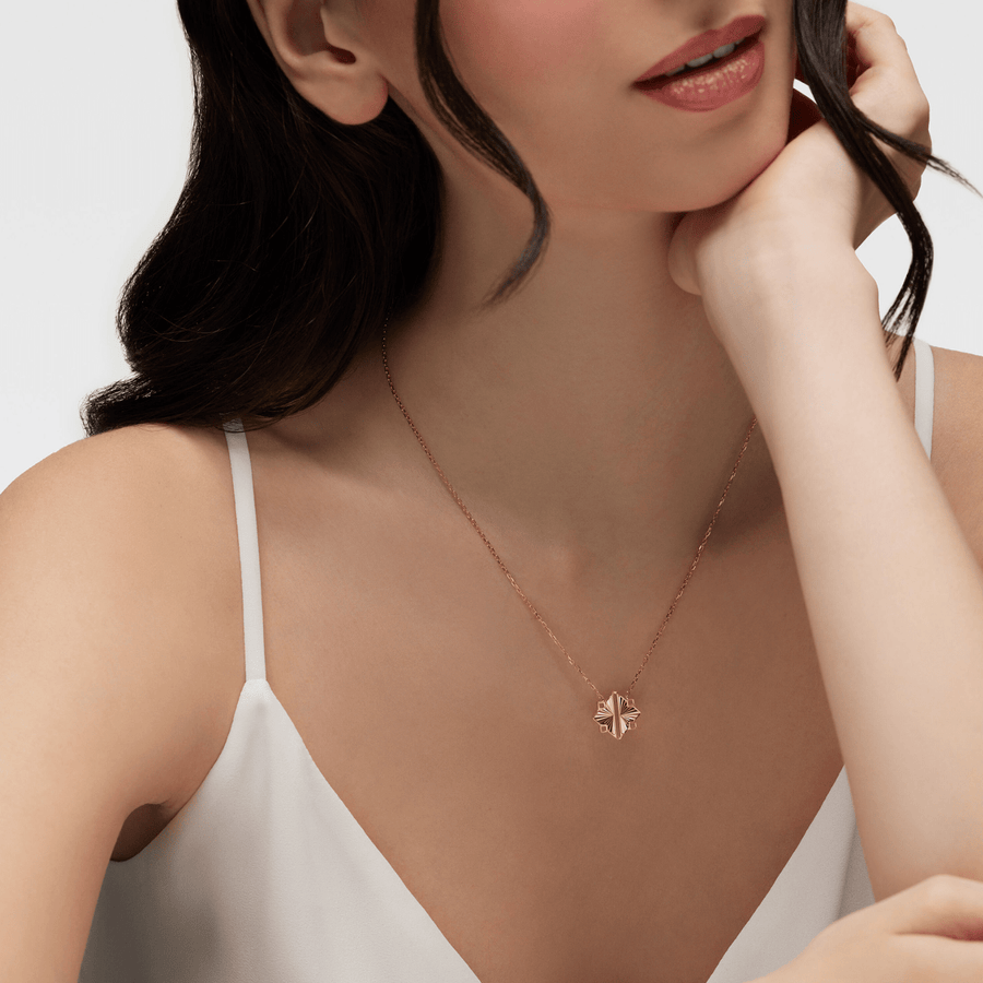 Birks Jewellery - Necklace Birks Muse Guilloche Yellow Gold Pendant Necklace
