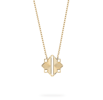 Birks Jewellery - Necklace Birks Muse Guilloche Yellow Gold Pendant Necklace