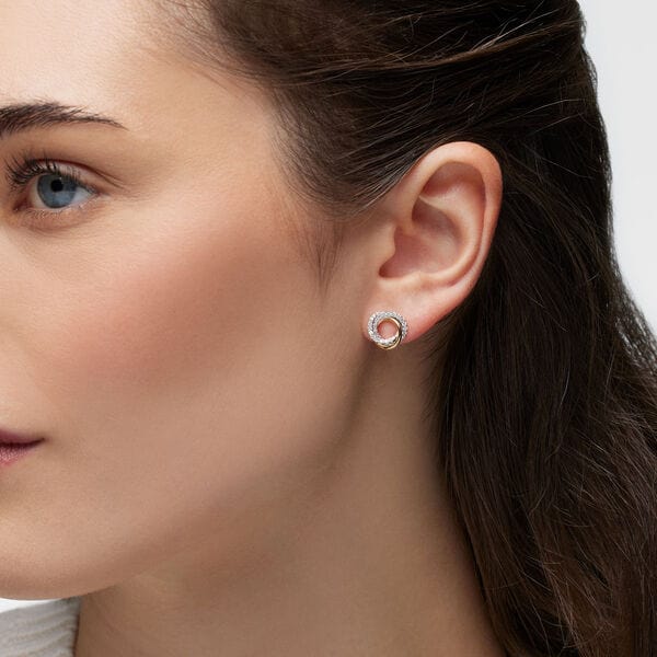 Birks Jewellery - Earrings - Stud Birks Ros&eacute;e du Matin Yellow Gold Diamond Entwine Small Circle Earrings