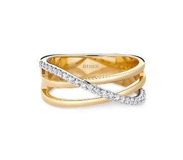 Birks Jewellery - Rings Birks Rosée du Matin 18K Two Tone Crossover Diamond Ring