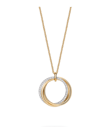 Birks Jewellery - Necklace Birks Rosee du Matin Yellow Gold Entwine Circle Diamond Necklace