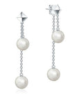 Birks Jewellery - Earrings - Drop Birks Silver Rock and Pearl Double Drop Earrings