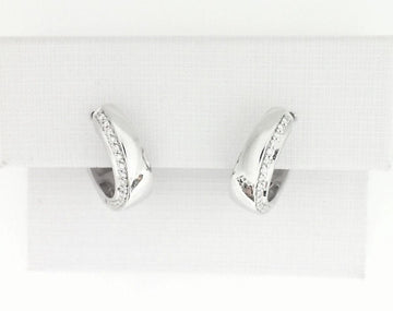 Breuning Jewellery - Earrings - Hoop Breuning 14K White Gold Diamond Accent Huggie Hoops