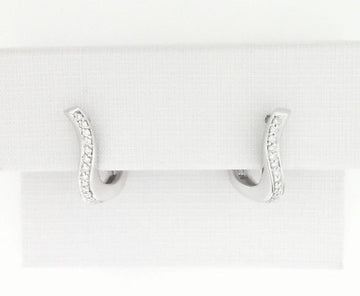 Breuning Jewellery - Earrings - Hoop Breuning 14K White Gold Diamond Accent Twist Huggie Hoops
