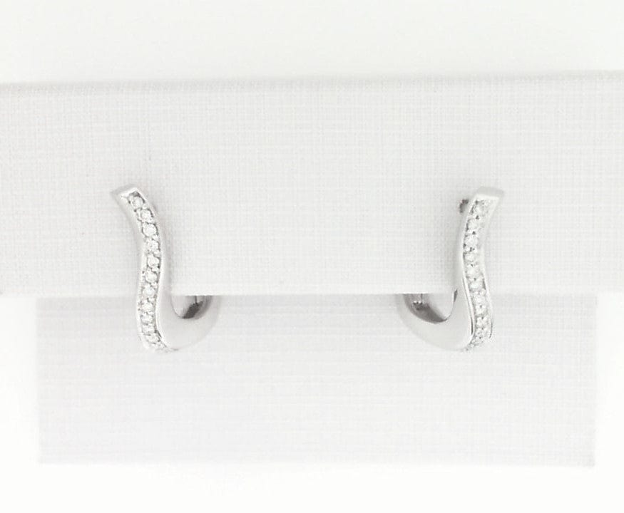Breuning Jewellery - Earrings - Hoop Breuning 14K White Gold Diamond Accent Twist Huggie Hoops