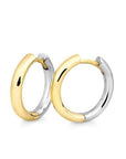 Breuning Jewellery - Earrings - Hoop Breuning 14K Yellow and White Gold 12mm Reversible Huggie Hoops
