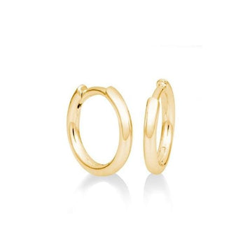 Breuning Jewellery - Earrings - Hoop Breuning 14K Yellow Gold Narrow 12mm Huggie Hoops