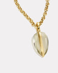 By Pariah Jewellery - Necklace BY PARIAH 14k Yellow Gold Green Amethyst Small Pebble Pendant