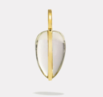 By Pariah Jewellery - Necklace BY PARIAH 14k Yellow Gold Green Amethyst Small Pebble Pendant