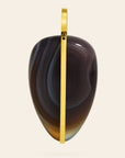 By Pariah Jewellery - Necklace By Pariah 14K Yellow Gold Large Botswana Agate Pebble Pendant