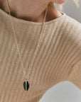By Pariah Jewellery - Necklace By Pariah 14K Yellow Gold Large Diamond Black Onyx Pebble Pendant
