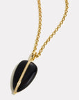 By Pariah Jewellery - Necklace By Pariah 14K Yellow Gold Large Diamond Black Onyx Pebble Pendant