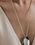 By Pariah Jewellery - Necklace By Pariah 14K Yellow Gold Large Green Adventurine Pebble Pendant