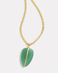 By Pariah Jewellery - Necklace By Pariah 14K Yellow Gold Large Green Adventurine Pebble Pendant